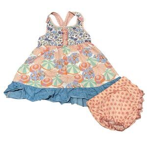Matilda Jane Little Lady Dress and Bloomers Brilliant Daydream Collection 6-12 m